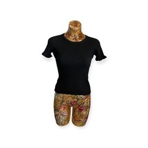 Zara ribbed top  black short sleeve stretch small